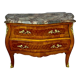 Louis XV style chest of drawers, precious wood cube marquetry, rosewood, violet wood.