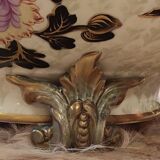 Old large Lunéville flower pot with Japanese floral decor