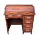 Bureau vintage dit bureau américain à rideau en chêne
