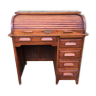 Bureau vintage dit bureau américain à rideau en chêne