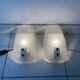 Set of two vintage Italian glass wall lamps