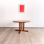Table ronde extensible en teck de Dyrlund, Danemark
