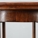 Vienna Secession coffee table in oak and brass, Czechoslovakia, 1920s.