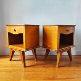 Paire de tables de chevets vintage 1950