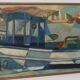 Original  Swedish Oil on Canvas – “Boats” by Kjell Lindberg – Vintage