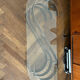 70s oval design coffee table in glass with chrome legs