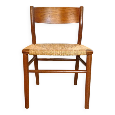 Chaise en teck modèle 157 par Børge Mogensen pour Søborg Møbler, Danemark, années 1950.