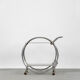 Vintage art déco chrome and glass round bar cart, 1930s
