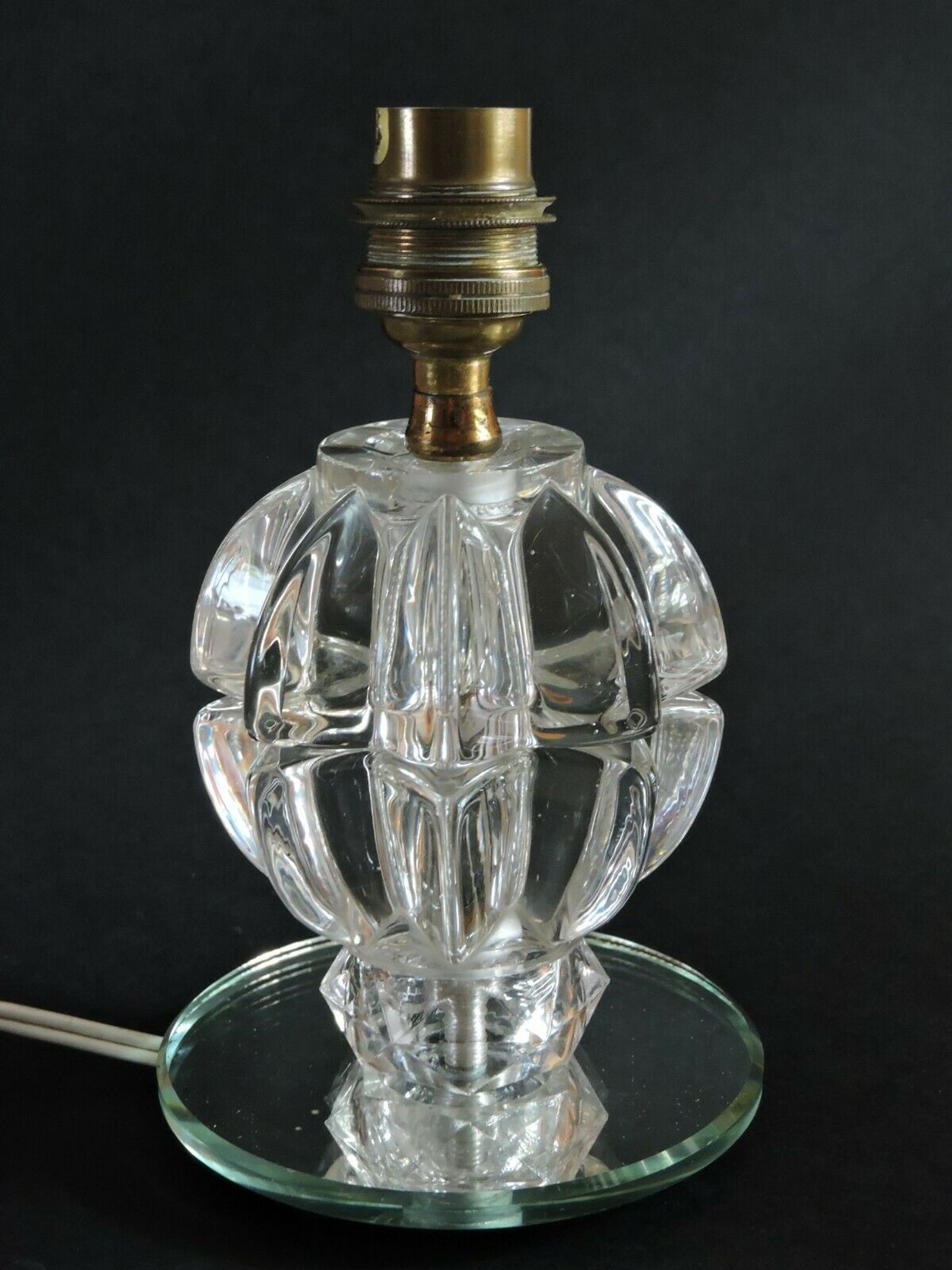 Art deco glass lamp foot