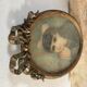 Portrait of a young girl in pastel and beautiful oval frame