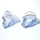 Set of 2 blue glass bowl basket emptiers from Fenne? Meisenthal?