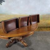 19th century walnut pedestal table with central leg