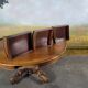 19th century walnut pedestal table with central leg