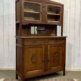 1930s Art Deco 2-part oak kitchen sideboard