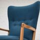1970s, Danish armchair by Fritz Hansen, furniture wool, beech wood.