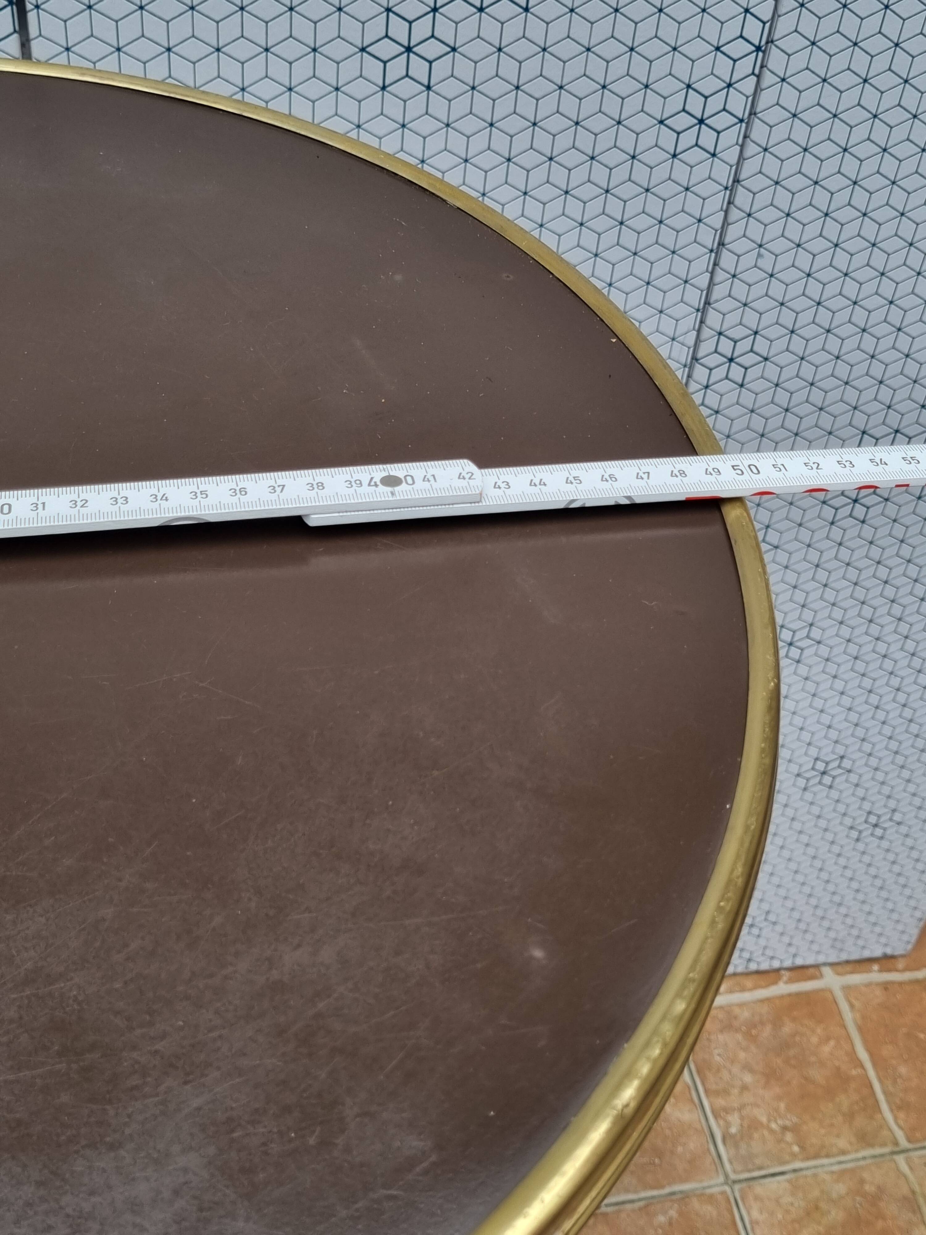 Vintage cast iron and brass "standing" bistro table, 109 cm
