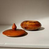Round wooden box