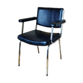 Black skaï armchair 70s