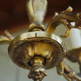 Louis XV style chandelier in bronze with 3 arms of light.
