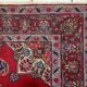 Tapis vintage fait main Kazvin en laine rouge vif (100cm x 144cm)