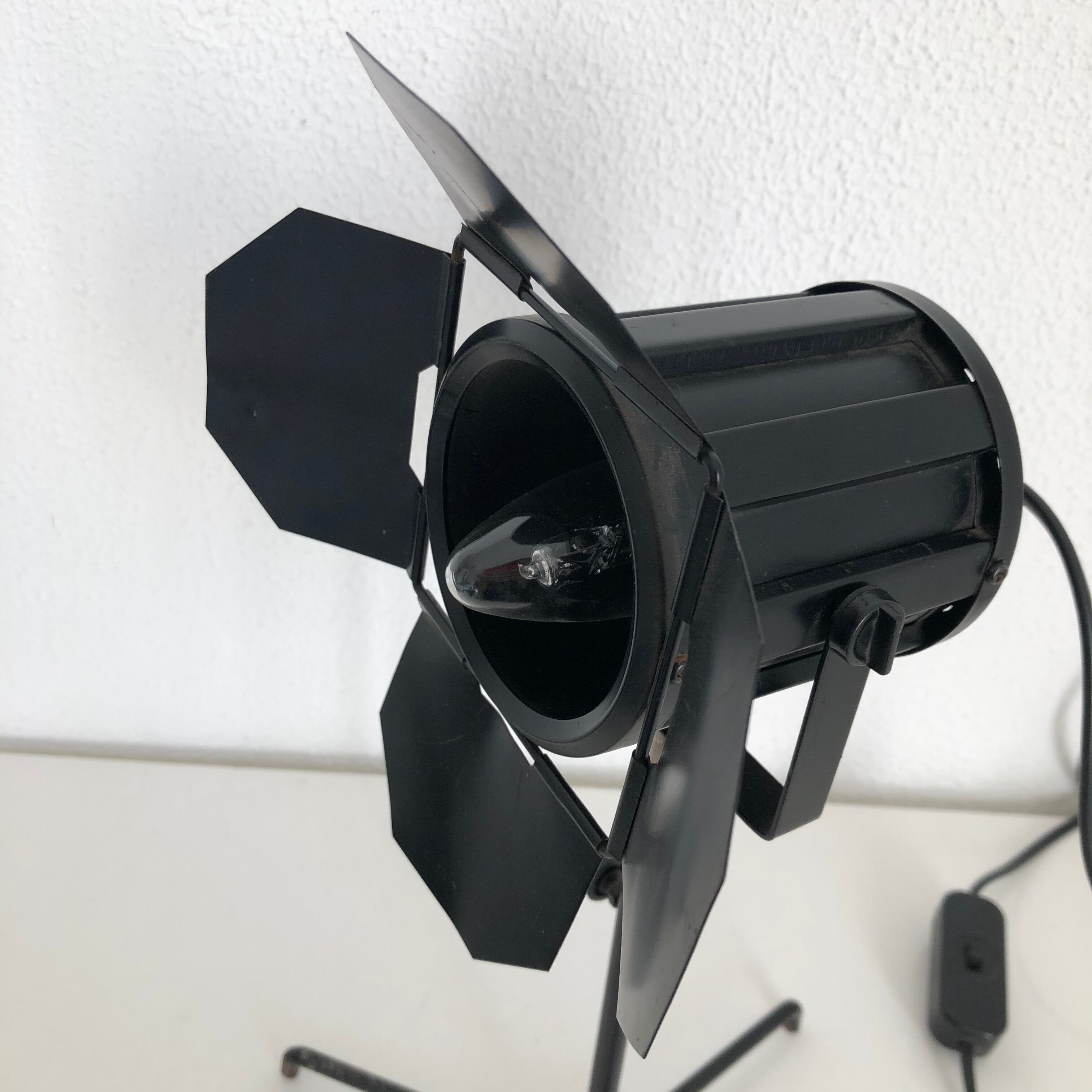 Vintage black projector lamp 1970 - 40 cm