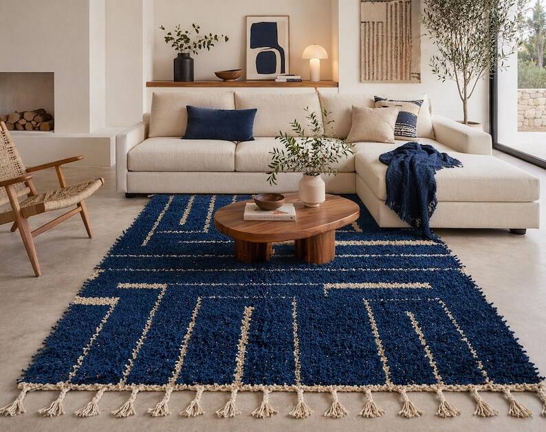 Tapis beni ourain sur mesure traditionnelle artisanale 150/250 cm
