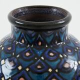 Large Art Deco vase in enameled ceramic signed Paul Jacquet 1930