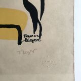 Fernand LEGER, Profile with Flower, c. 1948. Signed and stamped lithograph.