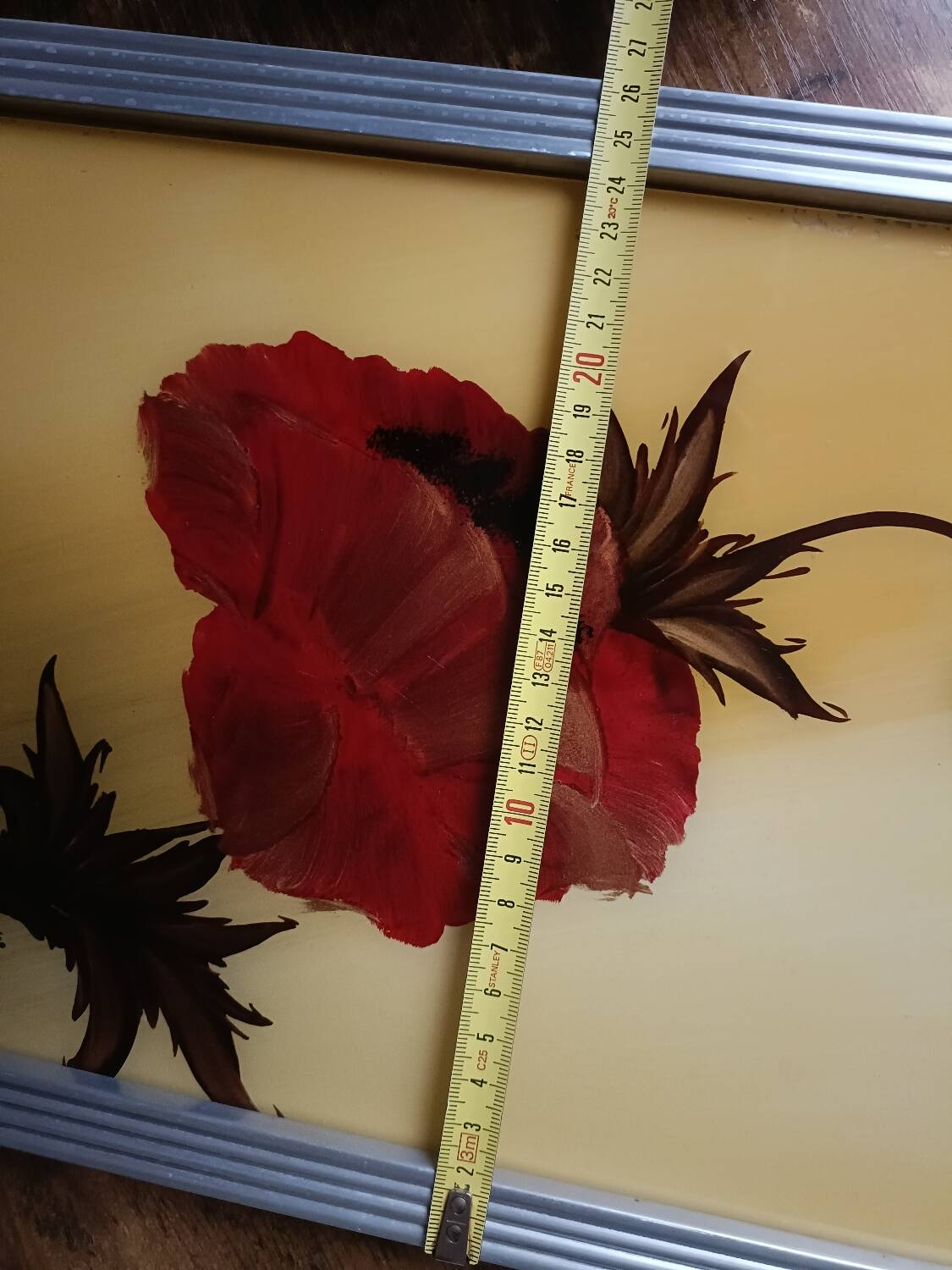 Floral tray signed Elge