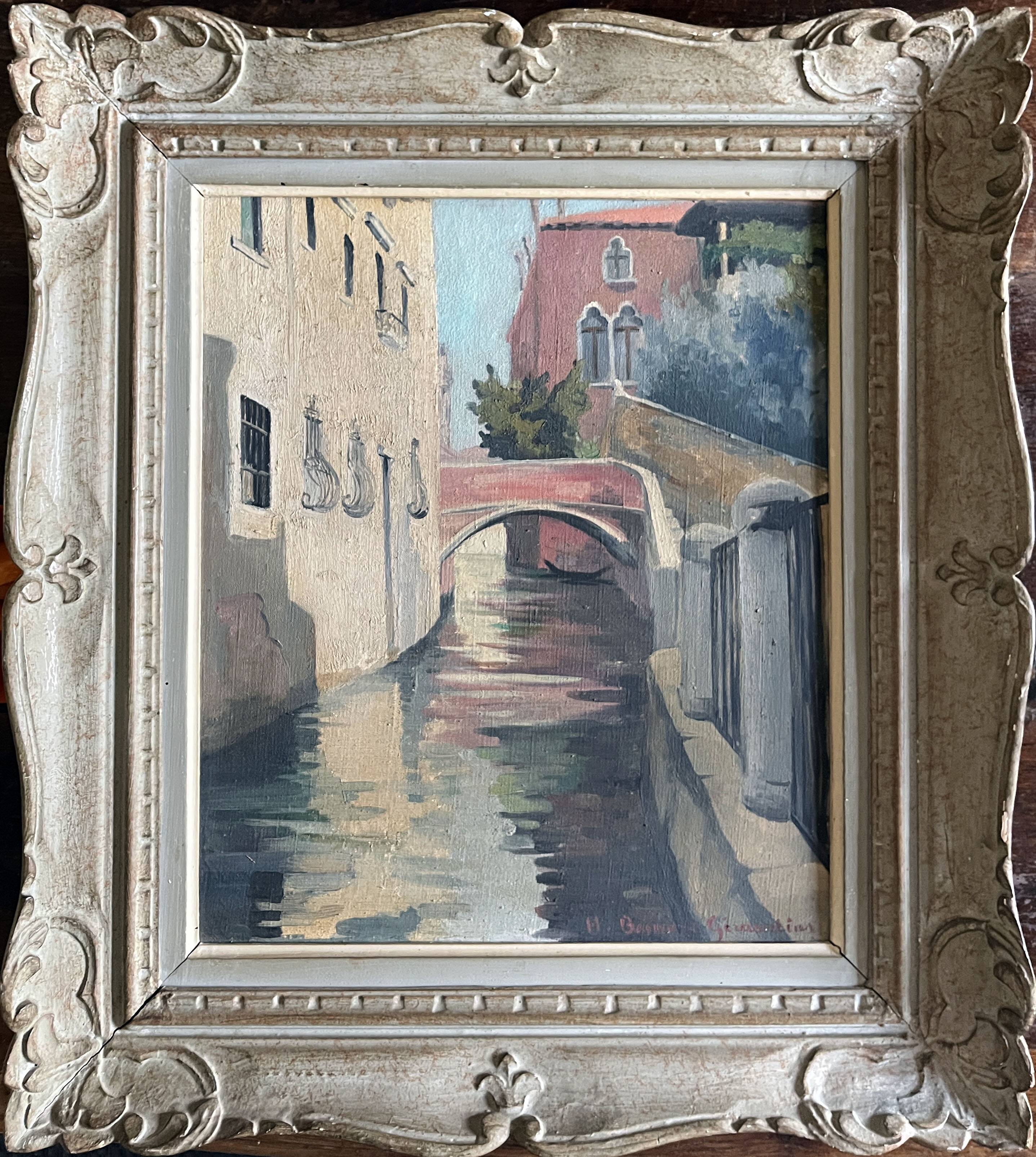 Table Hst Hélène BESNARD-GIRAUDIAS (1906-2003) Venice + frame