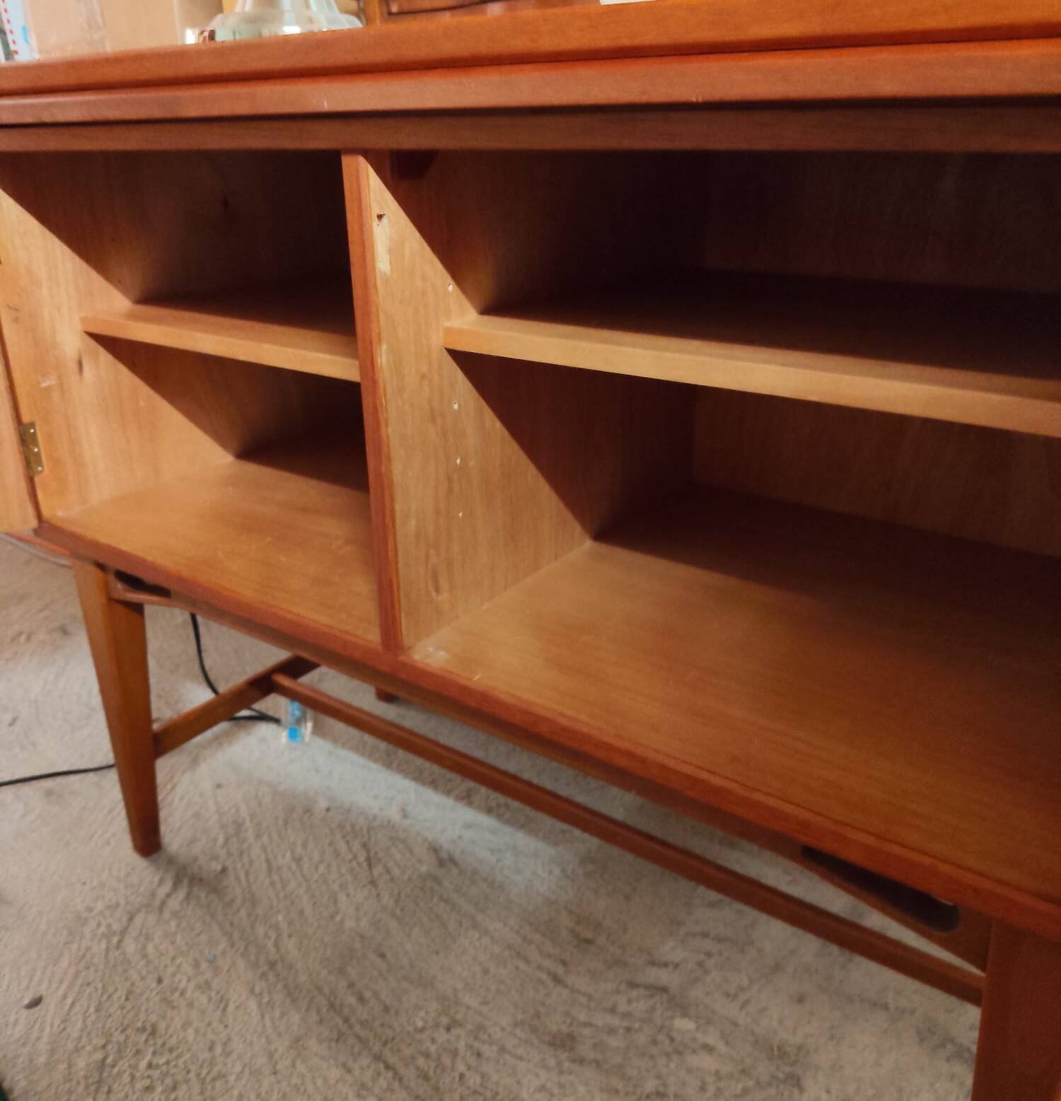 Vintage Scandinavian teak sideboard with writing surface, 1960s.