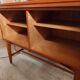 Vintage Scandinavian teak sideboard with writing surface, 1960s.