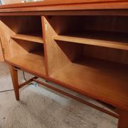 Vintage Scandinavian teak sideboard with writing surface, 1960s.