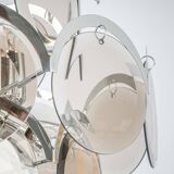 Vistosi Chrome Suspension with Smoked Glass Discs, Italy, 1970s