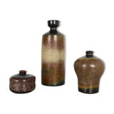 Set of 3 ceramic studio pottery vase by Elmar and Elke Kubicek, Germany, 1970