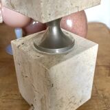 Lamp base in travertine by Philippe Barbier, 1970