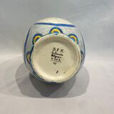 Rare ART DECO vase with polychrome butterfly decoration.signed Boch Frères Keramis (BFK)La Louvière Belgiq