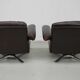 Pair of Vintage De Sede DS-31 Swivel Armchairs in Brown Leather