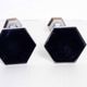 Duo of candlesticks in lucite and silver metal