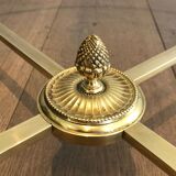 Round brass coffee table. Maison Baguès