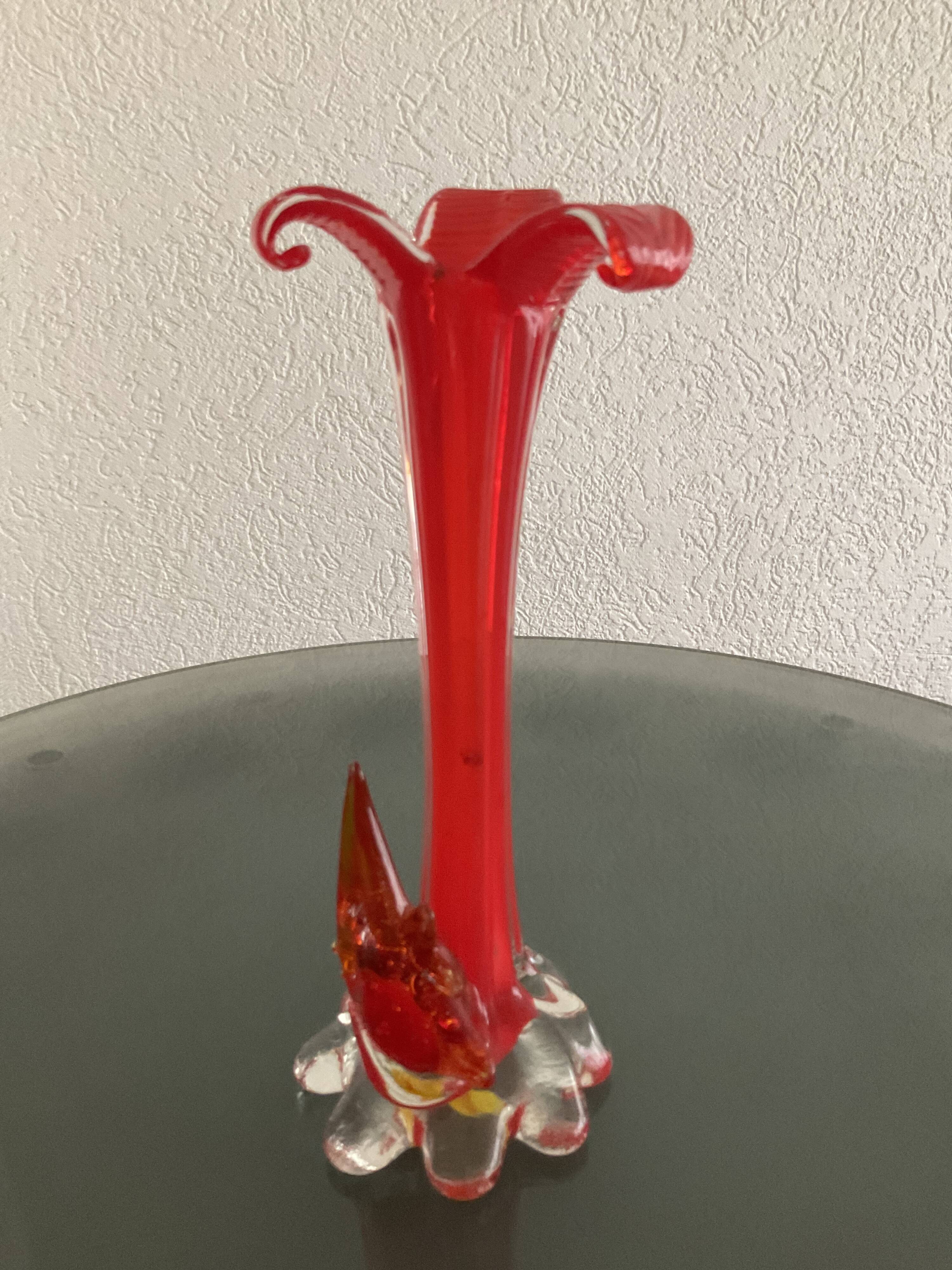 Murano "fish" orange soliflore from the 1970s.