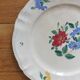 Round scalloped earthenware dish Digoin Sarreguemines floral decoration