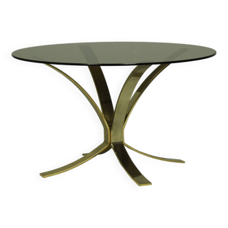 Italian Coffee Table, Smoked Glass, 1970s