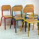 Série de 6 chaises en métal coloré