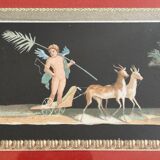 Gouache or watercolor depicting scenes from Pompeii at the end of the 19th century