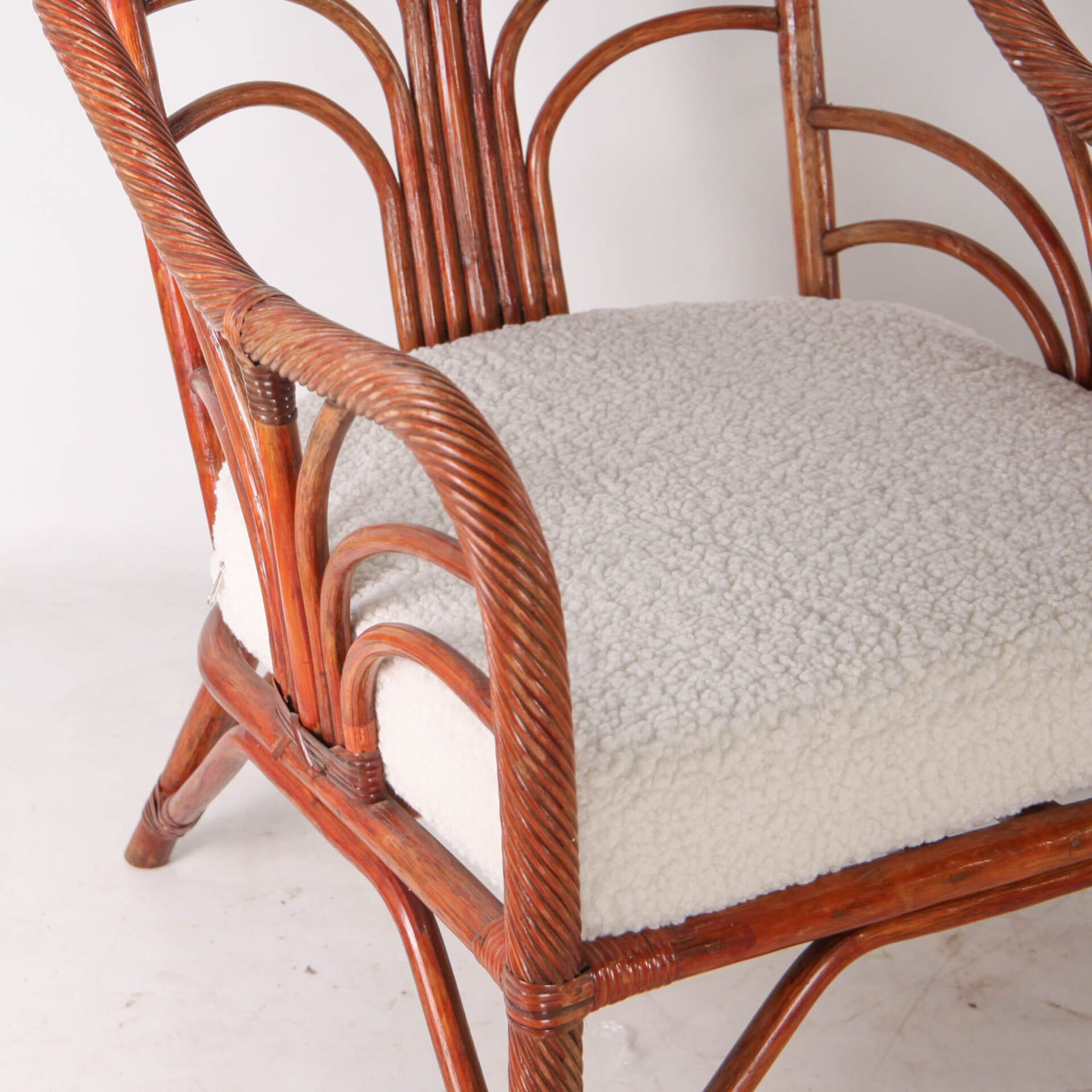 Pair of rattan armchairs