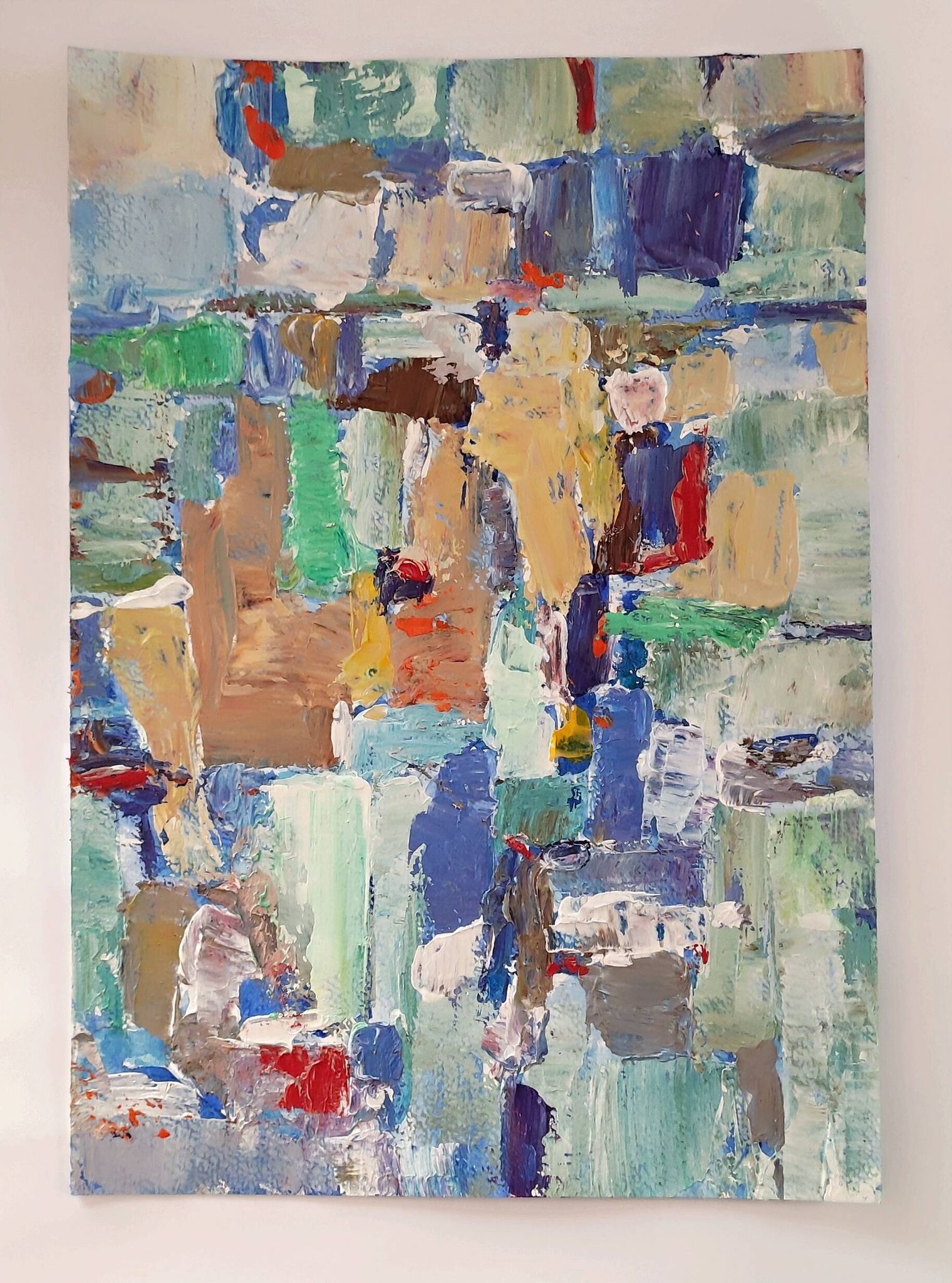 Peinture original Art abstrait technique mixte sur papier