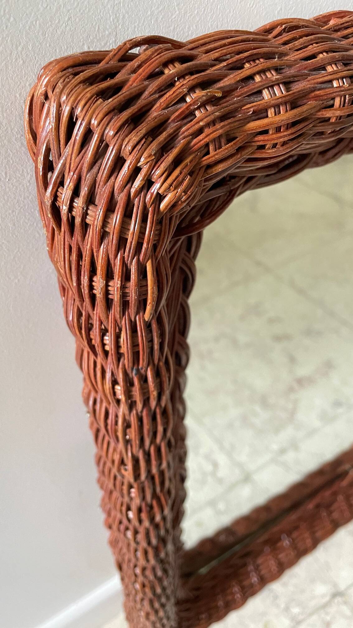 VINTAGE Rattan MIRROR