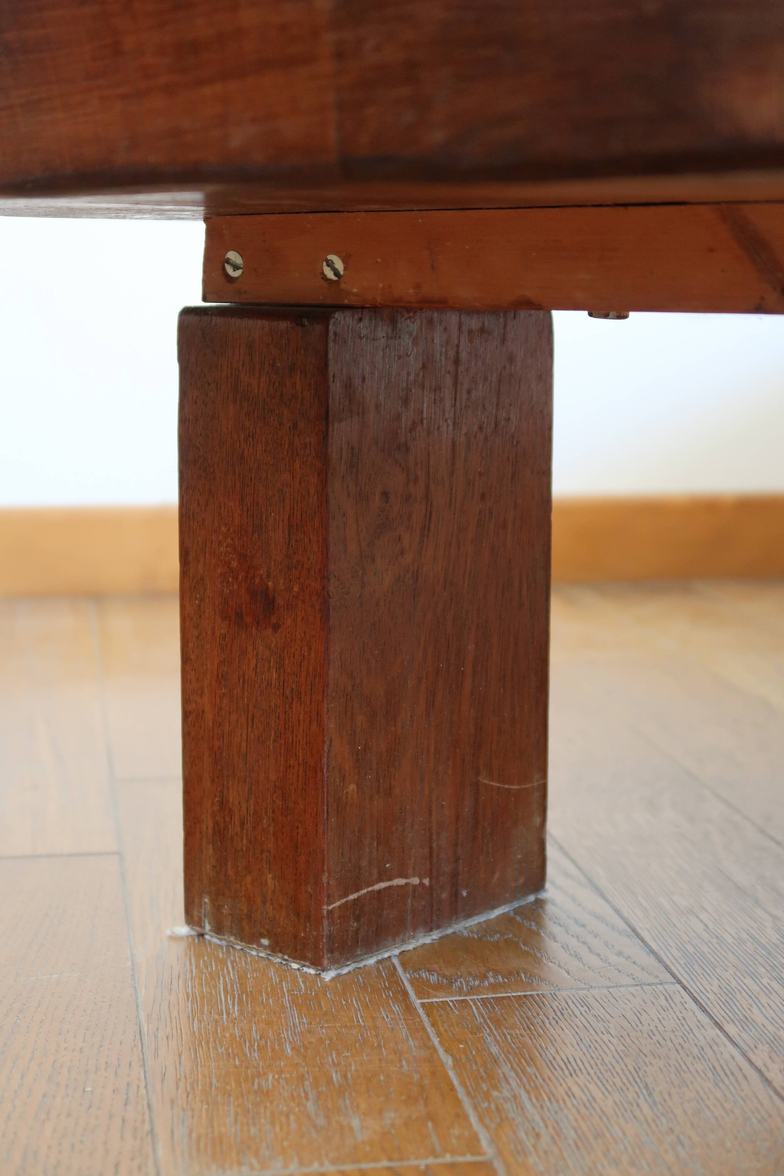 Brutalist coffee table in solid oak