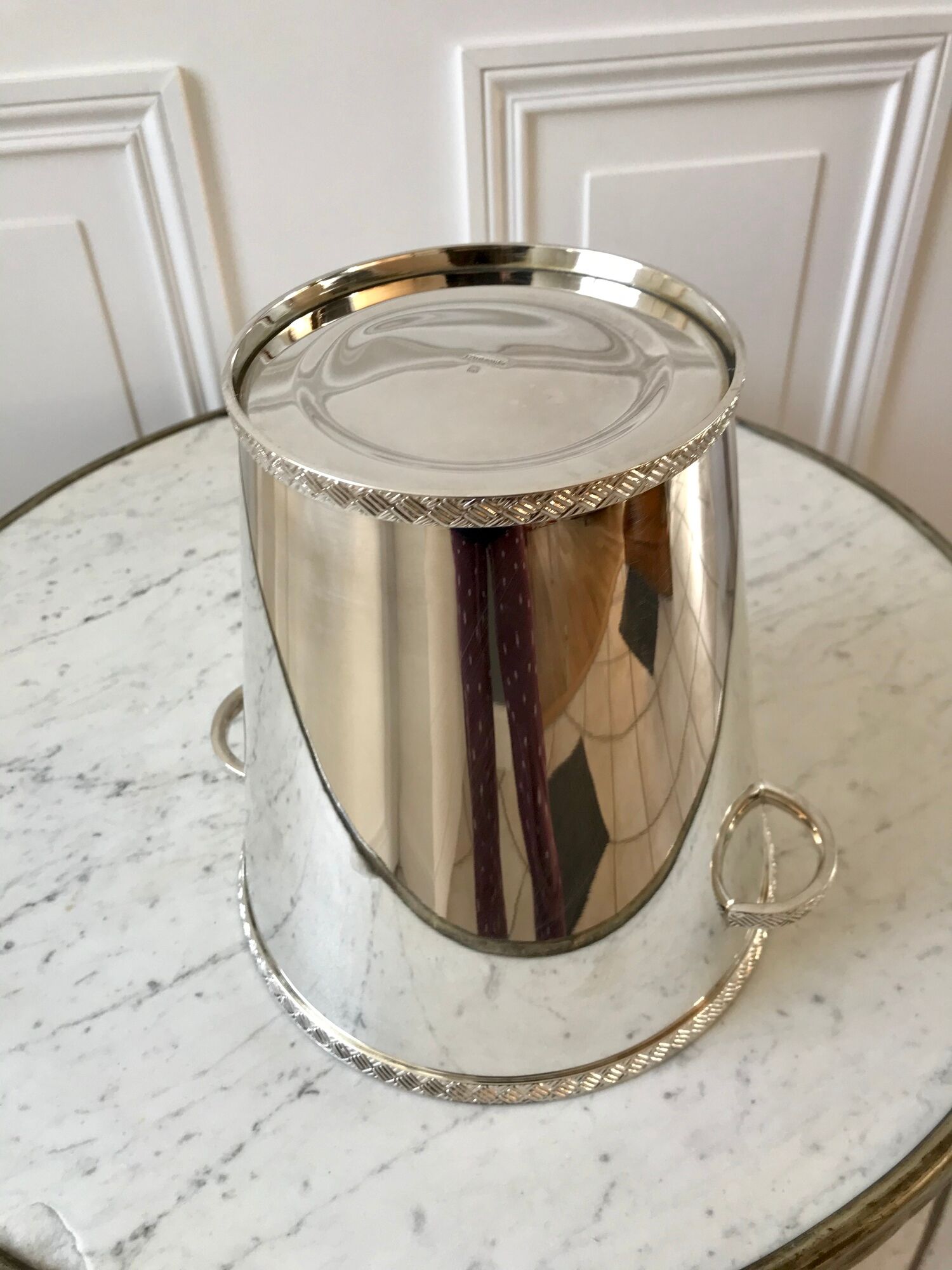 Saint Hilaire champagne bucket in silver metal